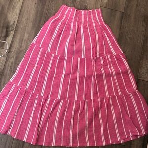 Marine Layer Pink and White A-Line Skirt